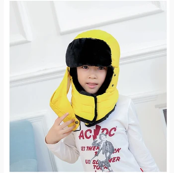 Copil pălării de Iarnă 2019 Nou copii pentru Copii de Iarna Albastru Negru Solid Trapper Bombardier Pălării Cu Gât Eșarfă Caldă Măști Pentru Băieți și Fete