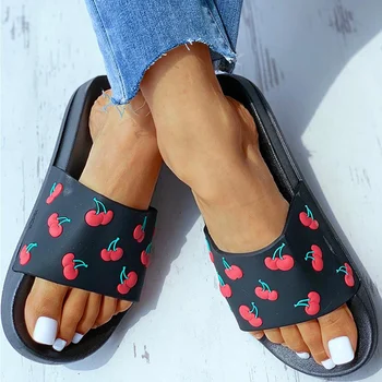 Femei Papuci Moi Diapozitive Doamnelor Cherry PU Baie de Origine Non Alunecare Casual Fată de Plajă Vocația de Moda Pantofi de Vara pentru Femeie 2020