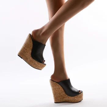 2020 Vara Noi Femeile Platforma De Catâri Sandale Sexy Pene Sandale Cu Toc Sandale Elegante, Negru Pantofi De Partid Femei Plus Dimensiune