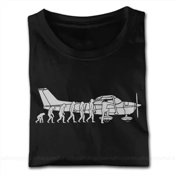 Alb Evoluția Cessna Pilot Flugzeug De Artă Distractiv Aer Zbura Avion Avion Flug T Shirt Mens Calitate De Top Scurt Cu Maneci Negre Tees