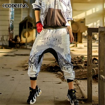 Harajuku de colorat camuflaj imprimare harem pantaloni de Moda de Street dance Performance pantaloni femei vrac Camo pantaloni Pantaloni de trening
