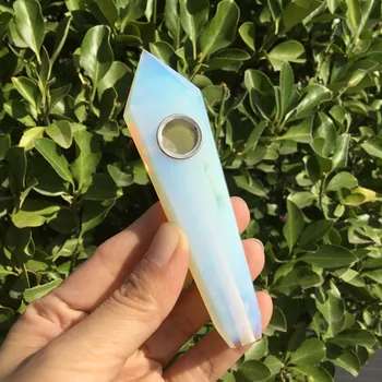 Lustruit Naturale Opal Cristal Conductă de Fumat Tigara de Conducte pentru Tabocco