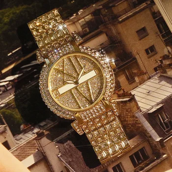 Diamant de lux pentru Femei Ceasuri de Aur de Moda Ore brățară Brățară Ceas de Proiectare Femei Cuarț Ceas relogio feminino 103635