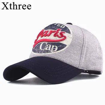 Xthree Noi Șapcă de Baseball Bumbac Snapback Pălării Pentru Femei Primavara-Vara Capac pentru Barbati Femei Capace de pălării Paris Broderie Capac