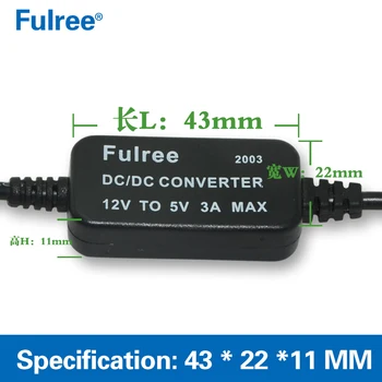 12V la 5V DC Buck Tensiune, Convertor Auto Cablu de Încărcare DC 2.5*0.7 mm/3.5*1.35 mm/5.5*2.1 mm/5.5*2.5 mm Baril Conector Jack