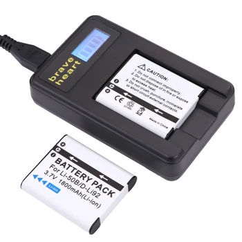 4x 3.7 v 1800mAh Li-50B D-LI92 Li 50B D-LI92 Baterie + LCD USB Incarcator Pentru Olympus 1010 1020 1030 Pentax PENTAX Optio I-10 X70