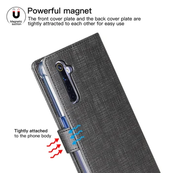 Caz Pentru Realme 6 rezistent la Șocuri de Lux din Piele PU Magnetic Flip Capacul din Spate Pentru realme 5 Pro x50 pro x2 pro Accesorii de Telefon Mobil