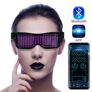 Magic Bluetooth Condus Partidul Ochelari APLICAȚIE de Control Luminos Ochelari EMD DJ Electric Silabe Petrecere Ochelari