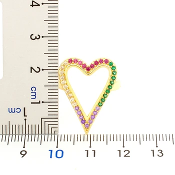 2020 Nou Design de Cupru de Zircon Cubic Reglabil Aur Inima Rosie Inele pentru Femei de sex Feminin Populare de Dragoste Drăguț Romantice Bijuterii Cadou