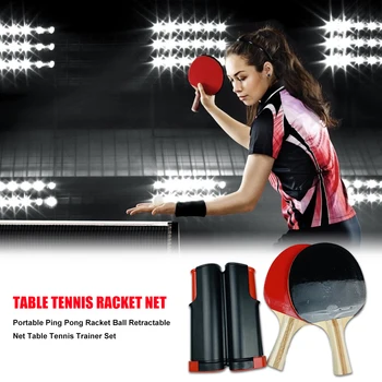Profesionist de Tenis de Masă Antrenor Set Portabil de Sport Ping-Pong Echipamente de Formare cu Racheta Retractabil Plasă Net
