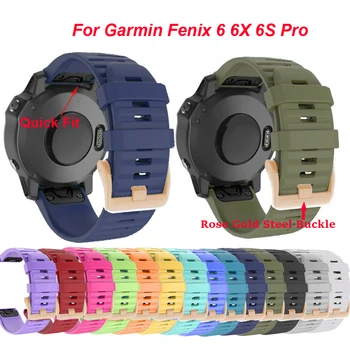 26mm Silicon Watchband Wriststrap pentru Garmin Fenix 6X 6 6S Pro 5X 5 5S Plus 3 Ceas Bratara Easy Fit Eliberare Rapidă 20mm 22mm
