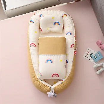 50x85cm Bumbac pat de Copil cu Plapuma Portabil Copilul Cuib Plasă de Copil Pat Cărucior pentru Copii Pat Cunas Para El Bebe
