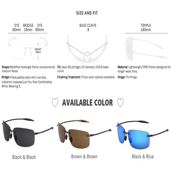 MAXJULI Bărbați ochelari de Soare-Pilot Clasic Designer de Moda de Conducere Sport fără ramă de sex Masculin Rama TR90 UV400 pentru Femei Ochelari de 8009