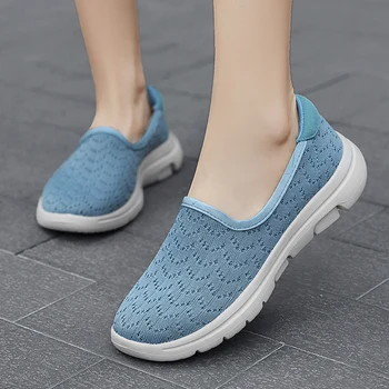 Damyuan Pantofi Plat pentru Femei Mocasini Mama Gravidă pantofi Tricotate de Bunica Fund Moale Mazăre Pantofi Plus Dimensiune 42 doamnelor pantofi platforma