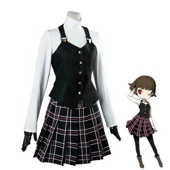 Noul Anime P5/persona 5 Cosplay Costum Set Regina Makoto Niijima Cosplay Costum Set Top+vesta+fusta de Halloween Harujuku Îmbrăcăminte