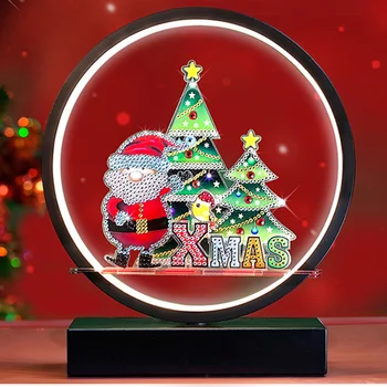 Noua lampa DIY Speciale în Formă de 5D Diamant Pictura CONDUS de Diamant Cruce Broderie Stitch Desene animate Kituri de Decor de Crăciun Cadou