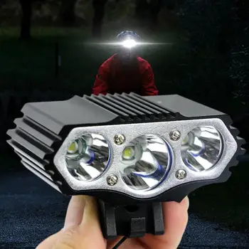 IPX-7 Impermeabil Biciclete Lumina 3xT6 LED-uri Față Biciclete Faruri 4 Moduri de Siguranță Lampa de Noapte cu Bicicleta pentru Ciclism, Camping, Pescuit