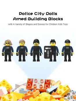 12BUC/Set Poliția Orașului Păpuși Armat Blocuri cu O Varietate de Forme și Scene pentru Copii Jucarii Copii