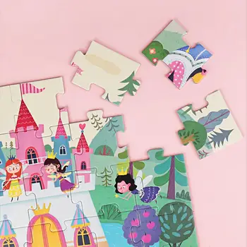 63 Bucăți de pentru Copii Puzzle-uri Tematice în Runda de Barili, Puzzle-uri pentru Copii de Peste 3 Ani
