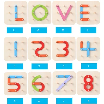 Lemn Montessori Jucării Puzzle 3D DIY Puzzle-uri Pentru Copii, Jucarii Educative Pentru Copii