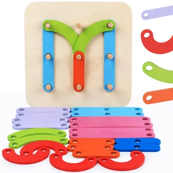 Lemn Montessori Jucării Puzzle 3D DIY Puzzle-uri Pentru Copii, Jucarii Educative Pentru Copii