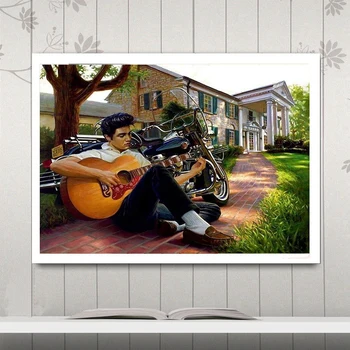 Elvis de la Graceland chitara Full Pătrat 5D DIY Diamant Pictura Diamant Broderie Stras Home Sweet Home Decor Cadou