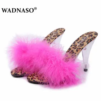 WADNASO Pantof de Femeie Diapozitive Papuci de casă 2019 Cristal Transparent Tocuri 7/10cm Nunti Pantofi Sexy de Metri de Mare Interes maomao Papuci de casă