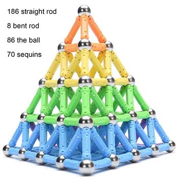 350PCS Amuzant Magnetice Blocuri Bastoane Set Jucărie de Învățământ pentru Copii, Copii Băieți Fete Ziua de nastere Cadou de Crăciun