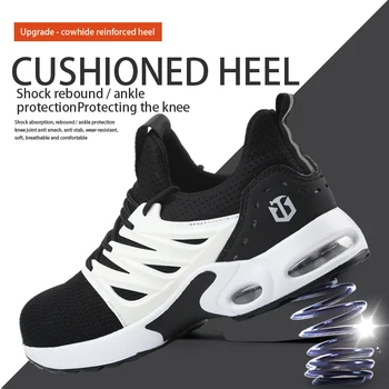 Moda pantofi de protecție pentru bărbați zbura țesute plasă respirabil usoare sport casual anti-zdrobitor și anti-piercing pantofi de lucru
