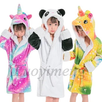 Fata Coral Fleece Unicorn Halate de baie cu Gluga pentru Copii Halat de Băieți, Pijamale, Pijamale Cald Iarna Haine pentru Copii de Vânzare Fierbinte Copii Pijamale
