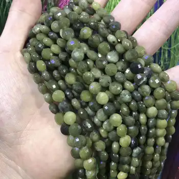 Piatra naturala Canadian Jades cu Margele Fatetate Rotund forma Vrac Margele Spacer Pentru a Face Bijuterii DIY Colier Brățară Accesorii