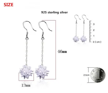 Argint 925 noi sosiri de moda flori de gheață doamnelor ' drop cercei bijuterii cadou en-gros picătură de transport maritim