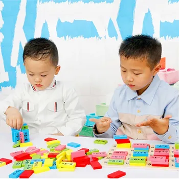 2018 Noi Din Lemn Jucarii Pentru Copii De Învățământ Montessori Din Lemn De Calcul Digitale Devreme Puzzle Construire Bloc De Lemn De Jucarie