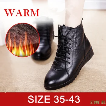 Pantofi De Iarna Pentru Femei Cizme De Zăpadă Negru Din Piele Glezna Cizme Femei 2021 Blana De Catifea Caldă High Top Adidași Pantofi Negri