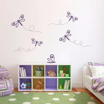 Libelule Detașabil Autocolante de Perete pentru Copiii de Grădiniță Fete Decor Dormitor pentru Copii Vinil Autocolante Camera picturi Murale K270