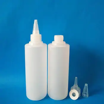 6pcs 250ml Vârful Aplicator de Sticla Plastic Strângeți Sticla Lichid Limpede Dozator (Alb)