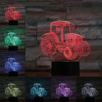 Tractoare 3D Lampă Lumina de Noapte Bec LED Multi-color Flash Fade Vacanță elemente de Recuzită de Crăciun Cadouri de Craciun Pentru Copii Fată Decor Acasă