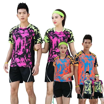 Fata / Barbati tricou de Tenis , Badminton tricou Portocaliu Tineret Kituri , tenis de masă uniformă , camiseta tenis, pantaloncini de tenis