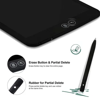 10 inch LCD tăbliță de Scris Ștergerea Parțială Desen Bord Electronic Stilou Gros Evidențierea Tampoane Tablete Digitale, Cu Baterie