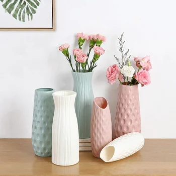 Origami din Plastic Alb Vaza Ceramice Imitație Artificială în Ghiveci Cos Vaza de Flori pentru Nunta Decor Acasă Nordice