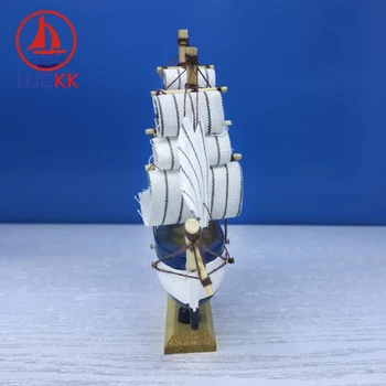 LUCKK 14CM lucrate Manual din Lemn Model Nava Acasă Decoratiuni Interioare Nautice Lemn Decor Mare, Barcă cu pânze Meserii Miniaturi Cadou de Ziua de nastere