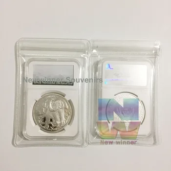2007 Placat cu Argint pe cale de dispariție din Africa Wildlife Elefant Comemorative Provocare Monede de Colecție cu PCCB caz