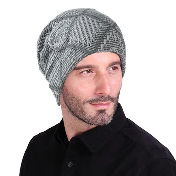Iarna Cald Pălărie Bărbați Capace Tricotate Beanie Hat pentru Om Cald Iarna Fleece Coral Căciuli, Pălării Pentru Bărbați Cald Moale Respirabil Tricotate