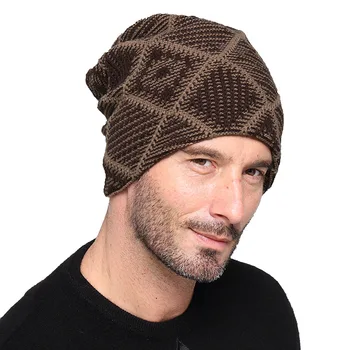 Iarna Cald Pălărie Bărbați Capace Tricotate Beanie Hat pentru Om Cald Iarna Fleece Coral Căciuli, Pălării Pentru Bărbați Cald Moale Respirabil Tricotate