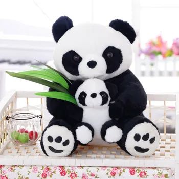 Drăguț Ședinței Mama si Copil Panda de Pluș, Jucării Umplute Panda Păpuși Perne Moi jucării pentru copii