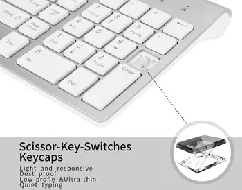 Tastatură fără fir și Mouse-ul Combo 2.4 G Tăcut și Ergonomic Compact Receptiv Tastatură Pc, Laptop, Mac Win 7/8/10 Birou Aprovizionare