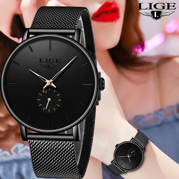 LIGE Femei Ceasuri de Top de Brand de Lux de Moda Casual Ceas Femei Cuarț Ceas rezistent la apa centura de Plasă Doamnelor Ceasuri Doamnelor Ceas