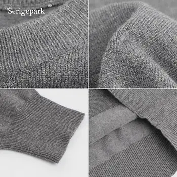 Mens Nou Pulover solide Om de înaltă calitate de material de bumbac pulover Toamna-Iarna model Clasic Tricotate serige parc vinde fierbinte