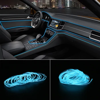Benzi de lumină Decoratiuni Interioare Neon Flexibil EL Wire Auto 12V cu LED Rece lumini 5m Decorativ, Lampa Auto, Lampi Auto styling
