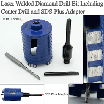 SHDIATOOL 2 buc Dia 68mm M16 Fir de Diamant Sudate cu Laser Core Drill Bit Inclusiv Centrul de Foraj și SDS-Plus Adaptor